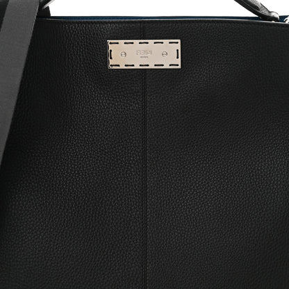 Fendi Cuoio Romano Glazed Fabric FF 1974 Peekaboo X-Lite Fit Black 7 of 9