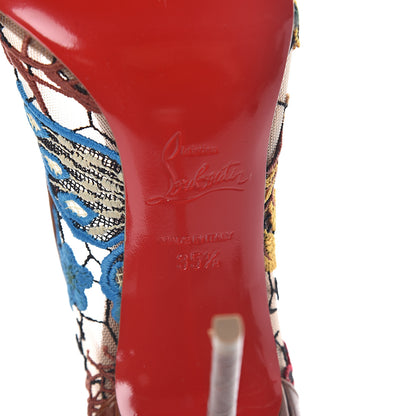 Christian Louboutin Lace Calfskin Crocodile Embossed Follies 100 Pumps 35.5 Cuoio Multicolor 6 of 7