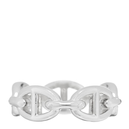 Hermes Sterling Silver PM Chaine d'Ancre Enchainee Band Ring 56 7.5 3 of 5