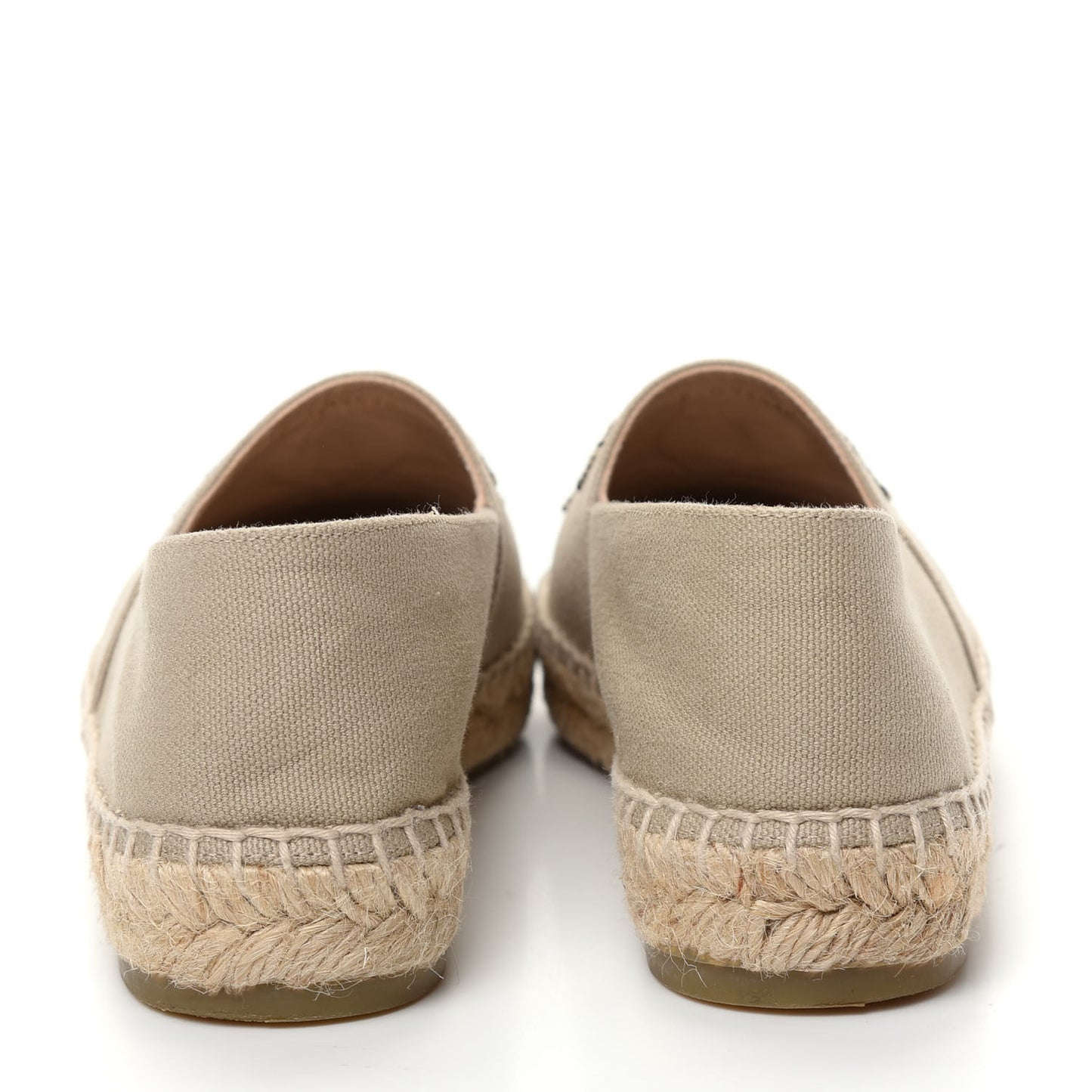 Canvas Grosgrain CC Espadrilles 36 Beige Black
