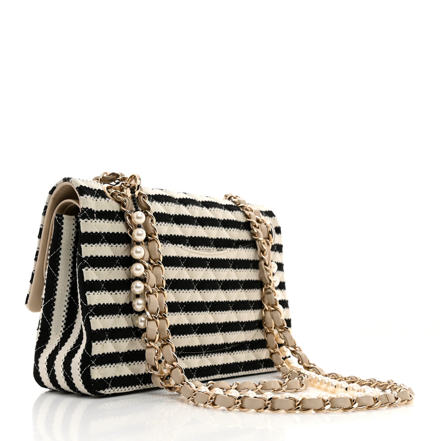 Jersey Quilted Medium Coco Sailor Flap Black White