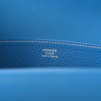 Hermes Taurillon Clemence Halzan 31 GM Bleu Zanzibar 9 of 9