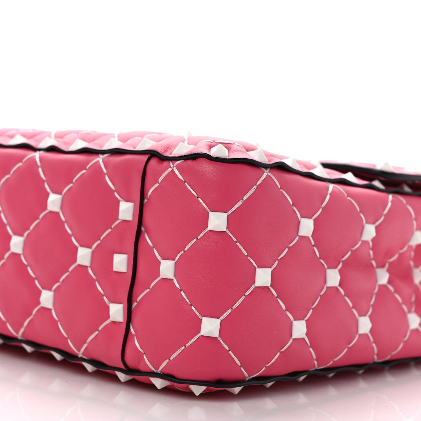 Lambskin Medium Free Rockstud Spike Shoulder Bag Shadow Pink