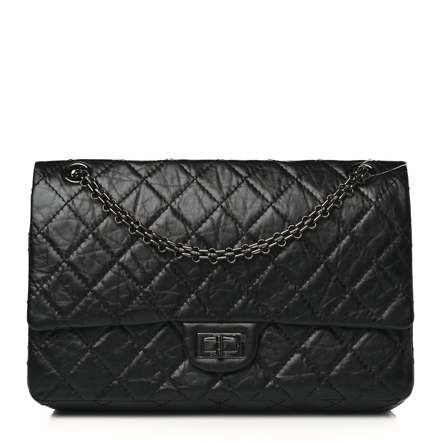 Aged Calfskin Quilted 2.55 Reissue 226 Flap So Black