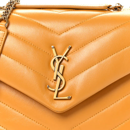 Saint Laurent Calfskin Y Quilted Monogram Small Loulou Chain Satchel Cheddar 8 of 12