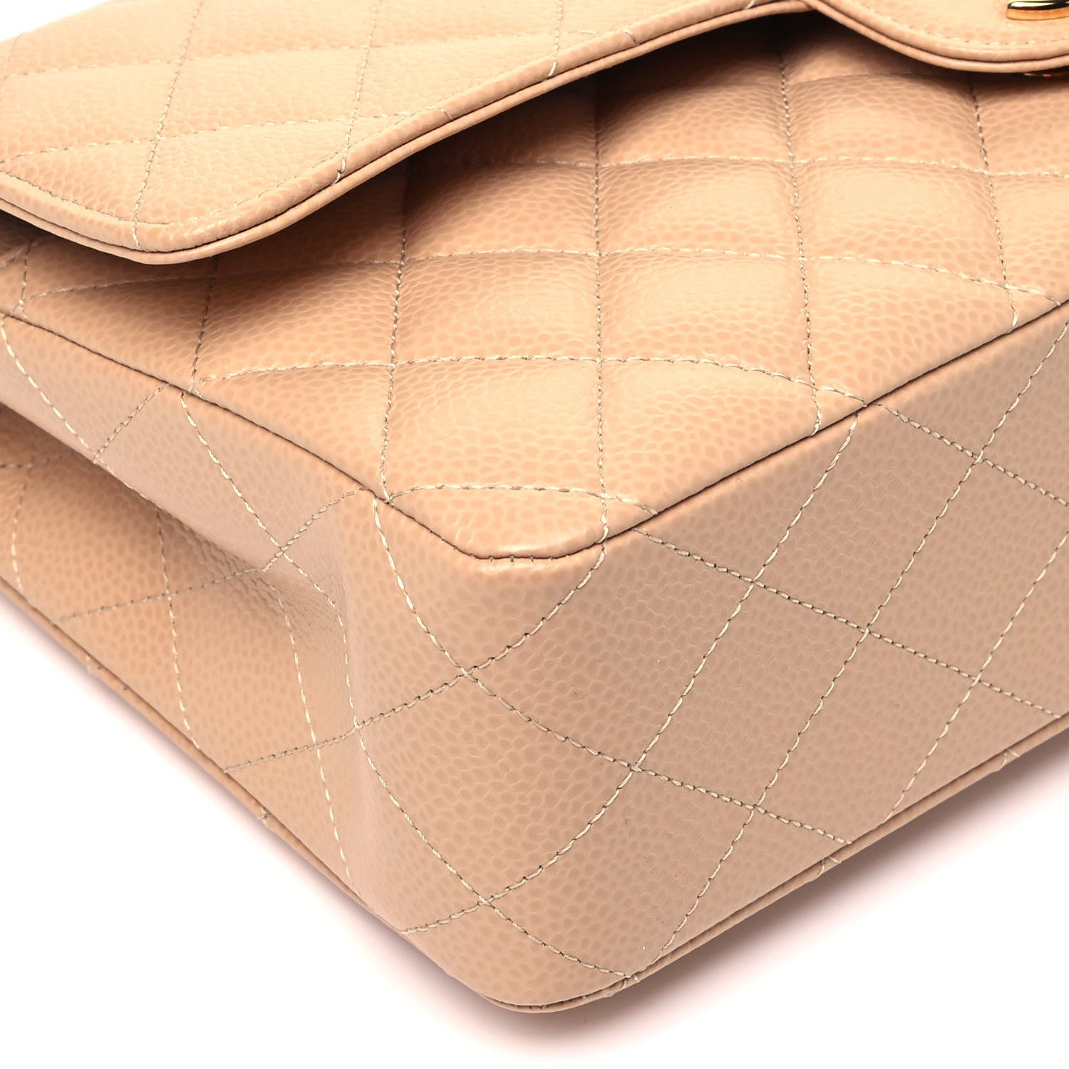 Chanel Caviar Quilted Medium Double Flap Beige 8 of 9