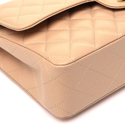 Chanel Caviar Quilted Medium Double Flap Beige 8 of 9