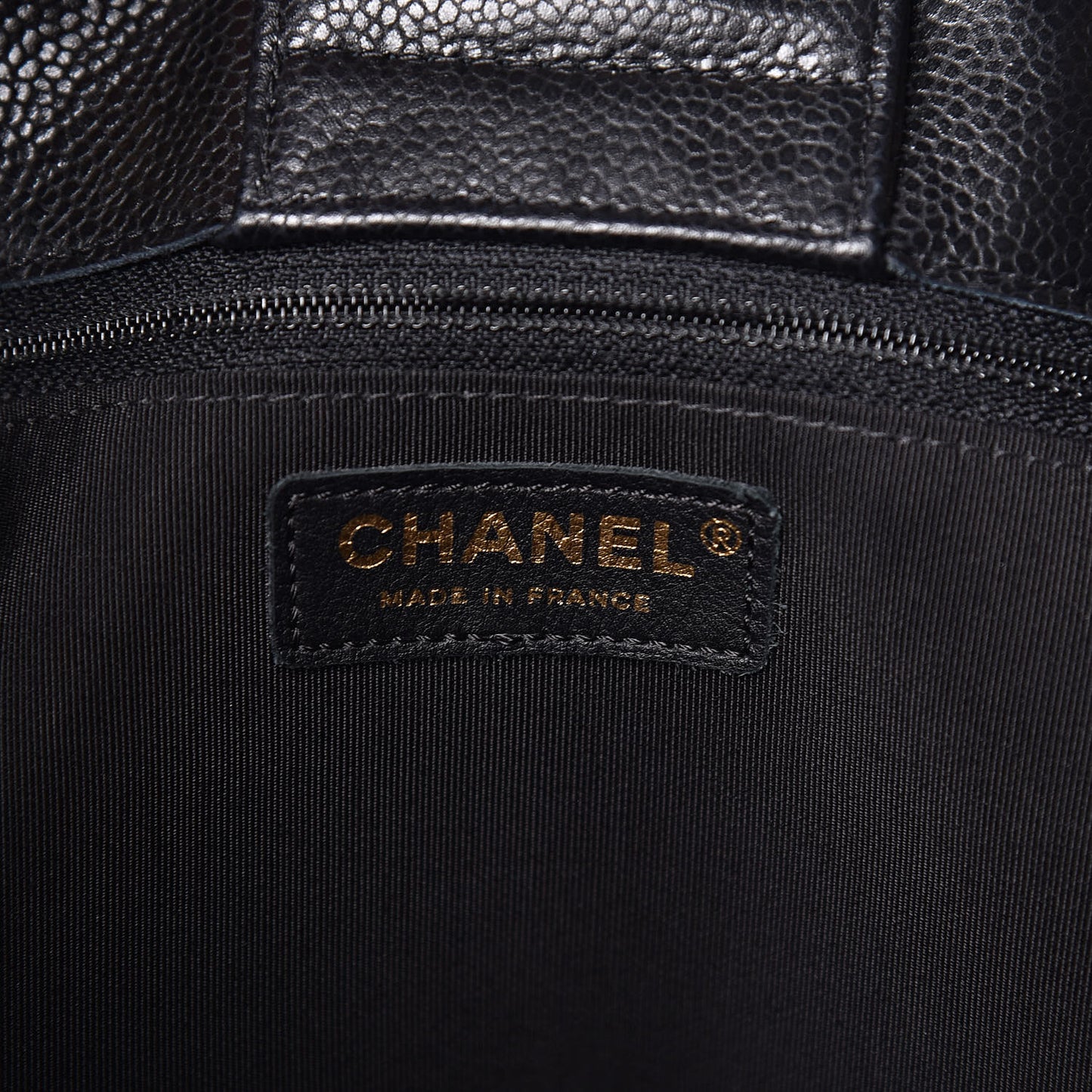 Caviar Quilted Large Classic Shopping Tote Black