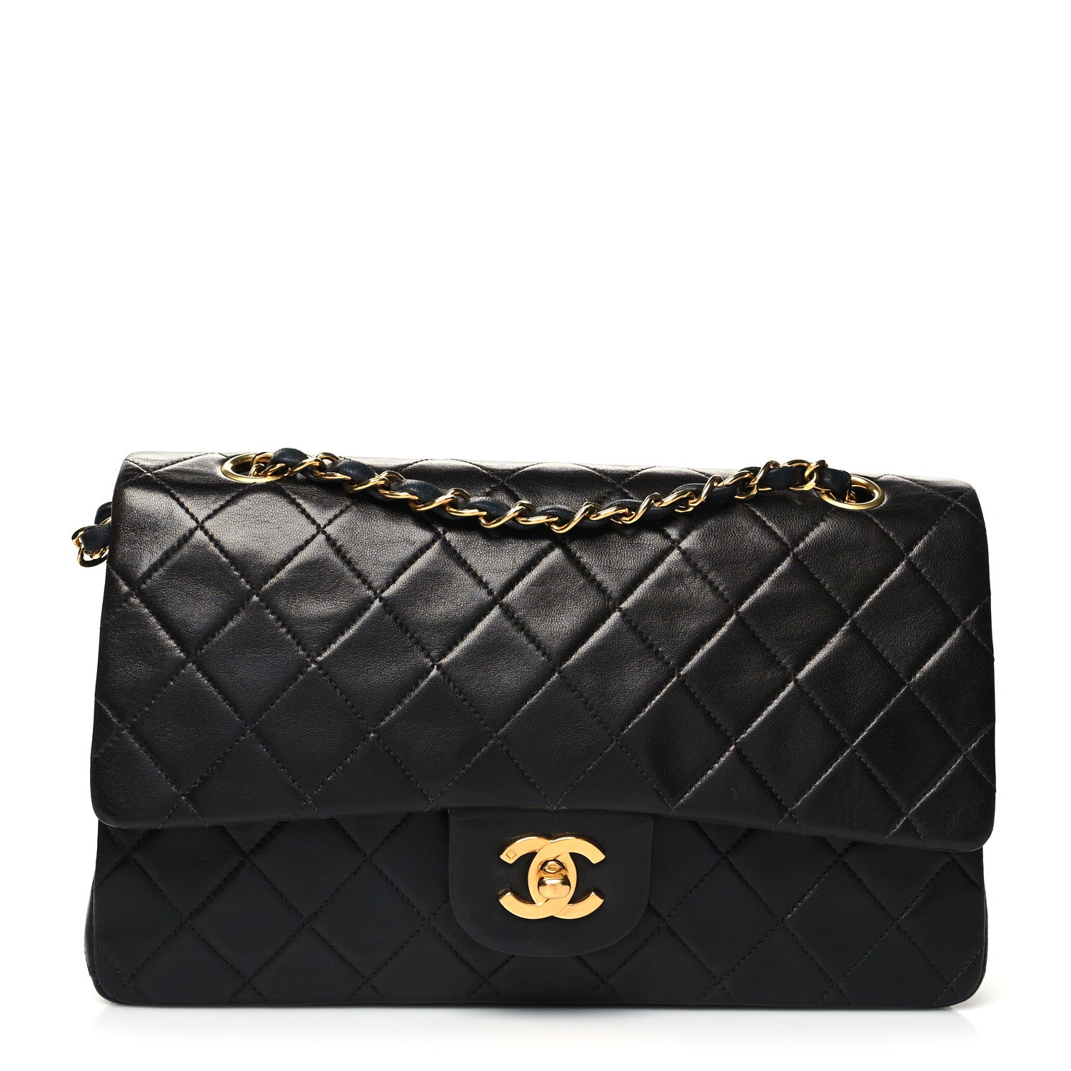 Chanel Lambskin Quilted Medium Double Flap Black 1 of 13