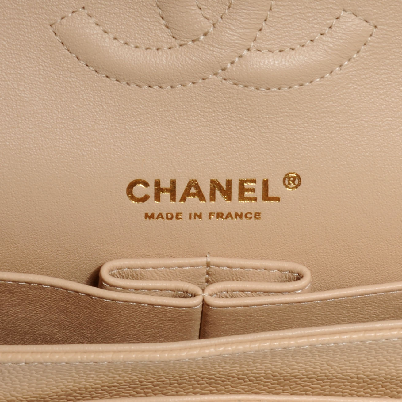 Chanel Caviar Quilted Medium Double Flap Beige 6 of 7