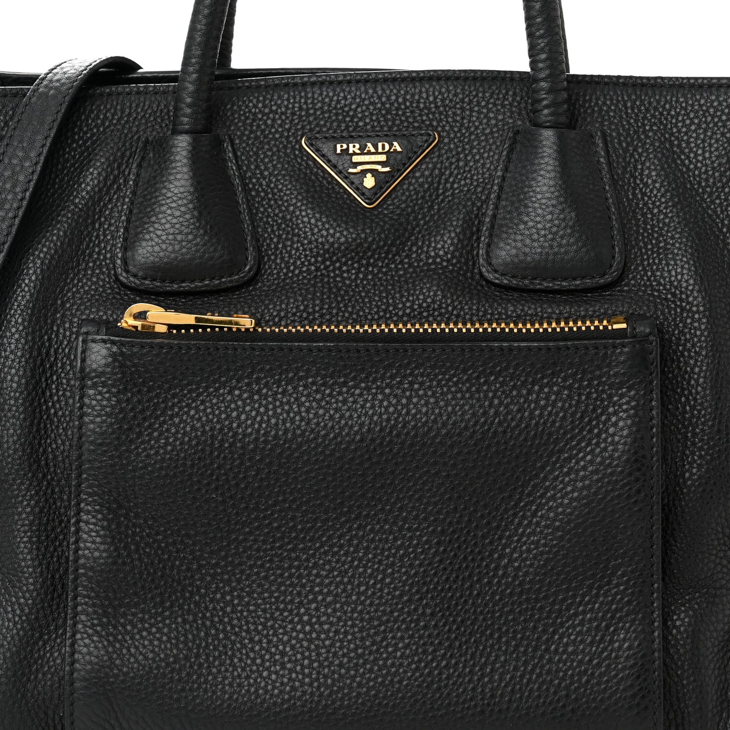 Vitello Daino Shopping Tote Black