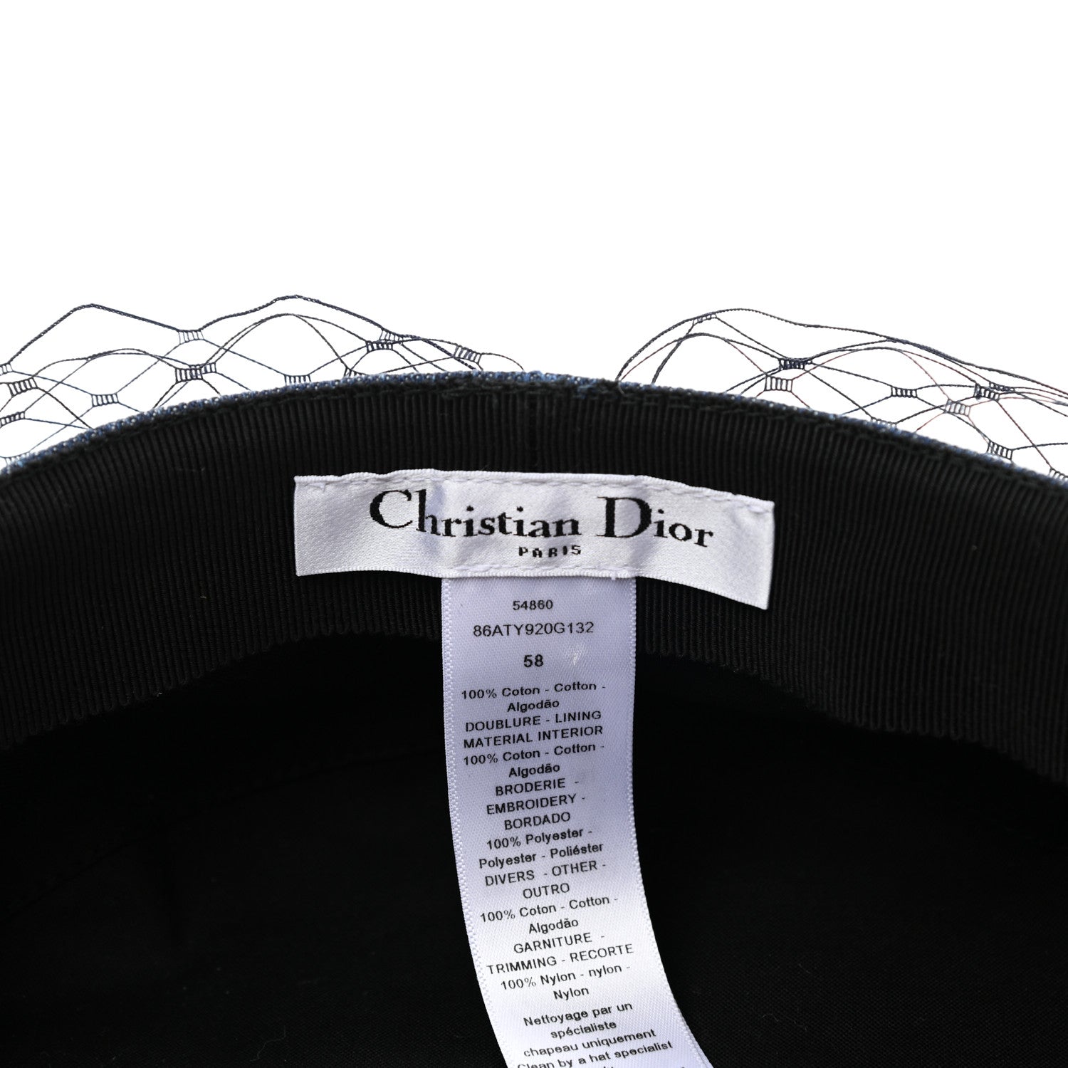 Christian Dior Denim Arty Veil Cap 58 Blue 8 of 10