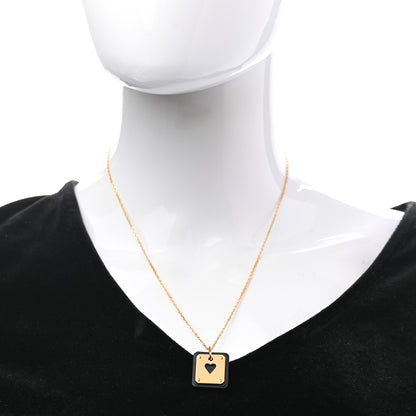 Hermes Gold Plated Swift As De Coeur Necklace Black 2 of 8