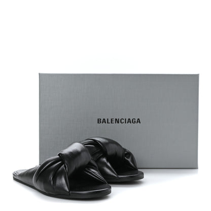 Balenciaga Lambskin Drapy Slide Sandals 36 Black 8 of 8