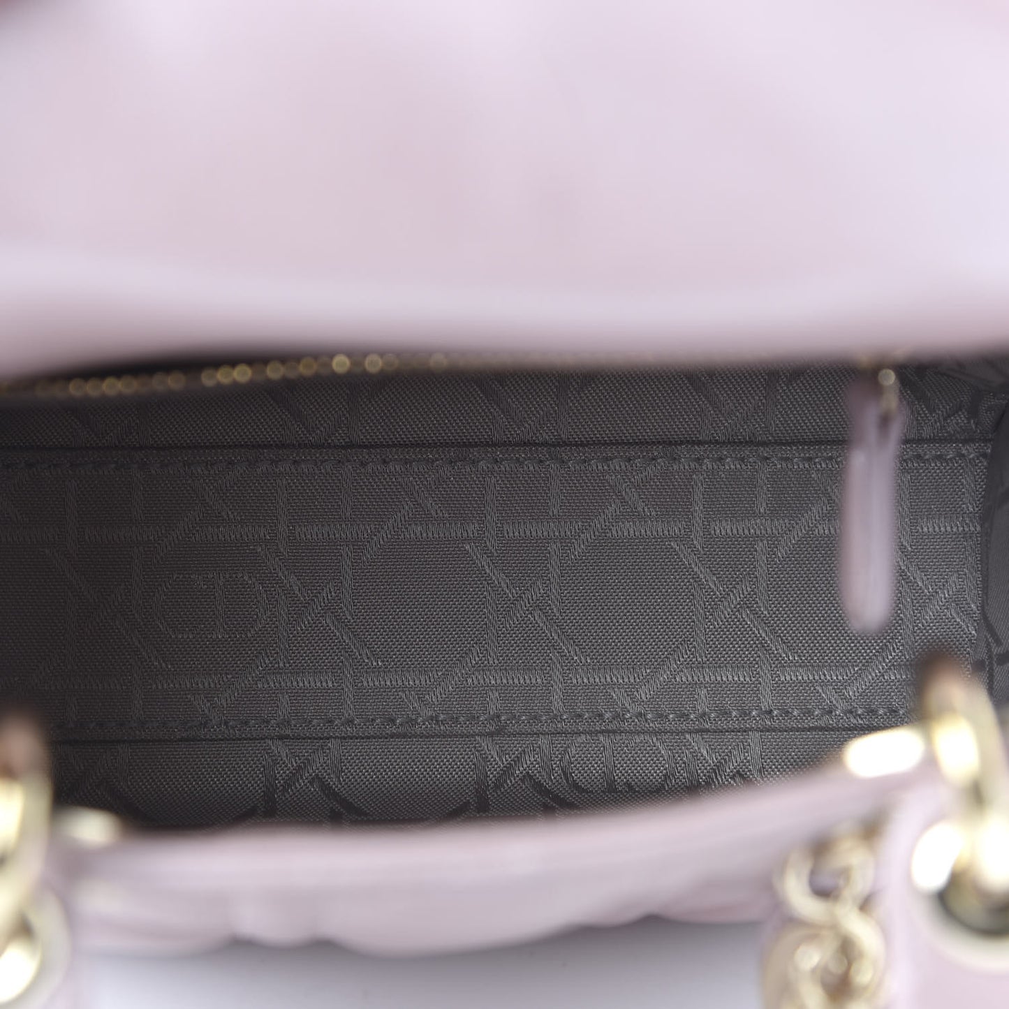 Metallic Lambskin Cannage Mini Lady Dior Lotus