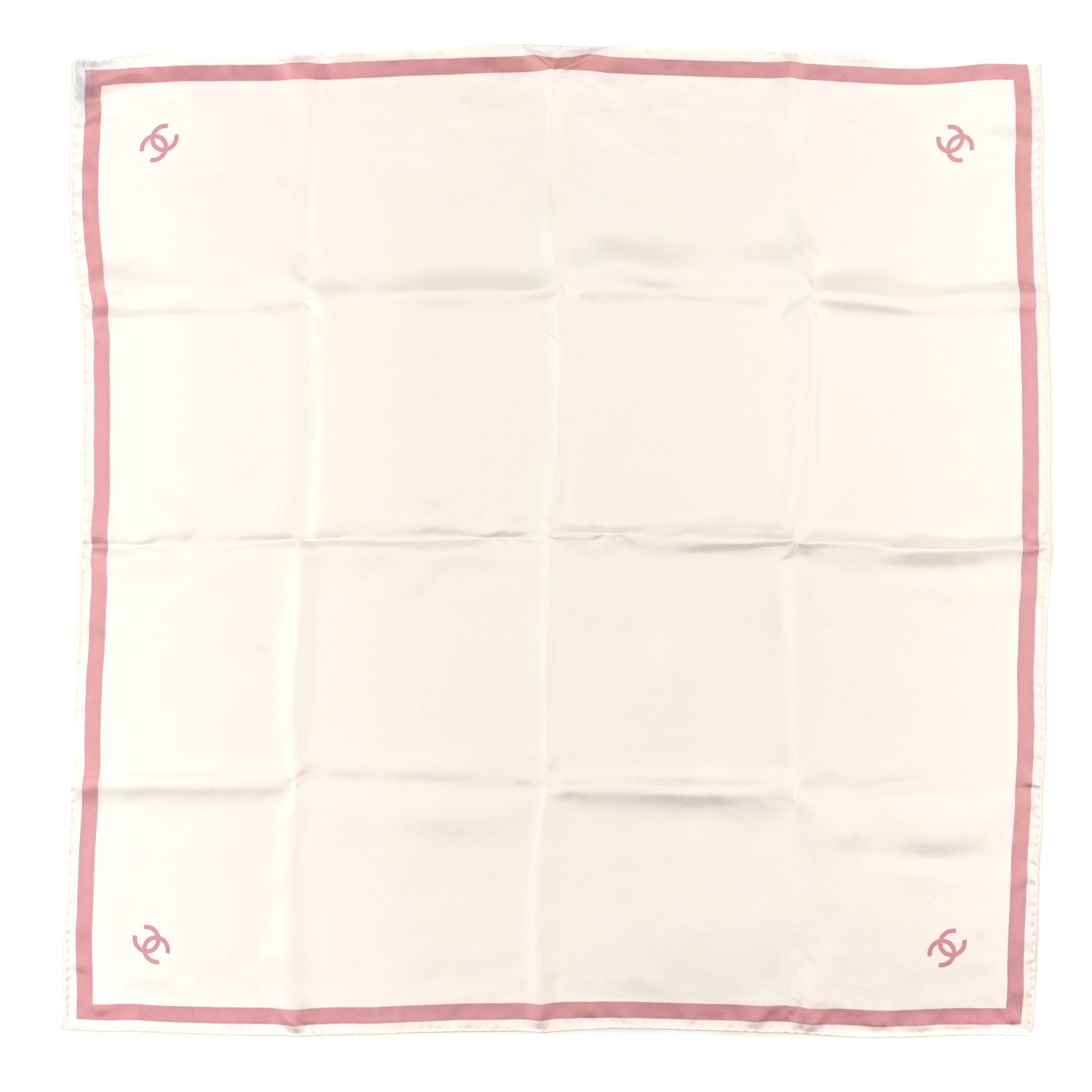 Chanel Silk CC Square Square Ecru Light Pink 1 of 3