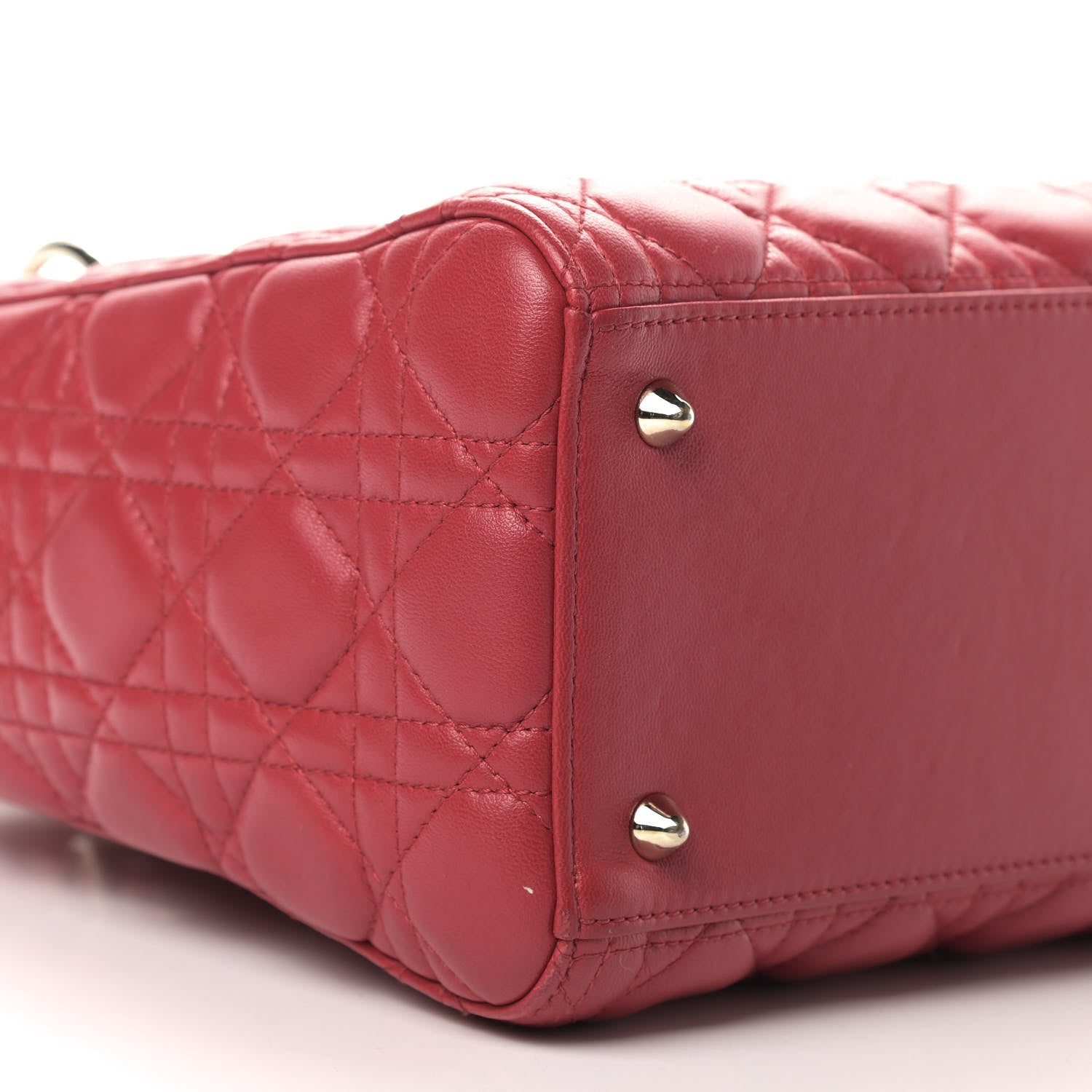 Christian Dior Lambskin Cannage Medium Lady Dior Red 5 of 12