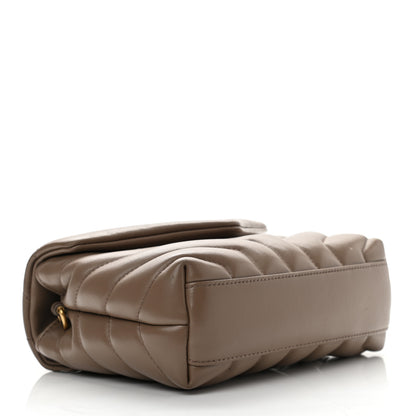 Saint Laurent Calfskin Y Quilted Monogram Toy Loulou Crossbody Bag Taupe 4 of 16