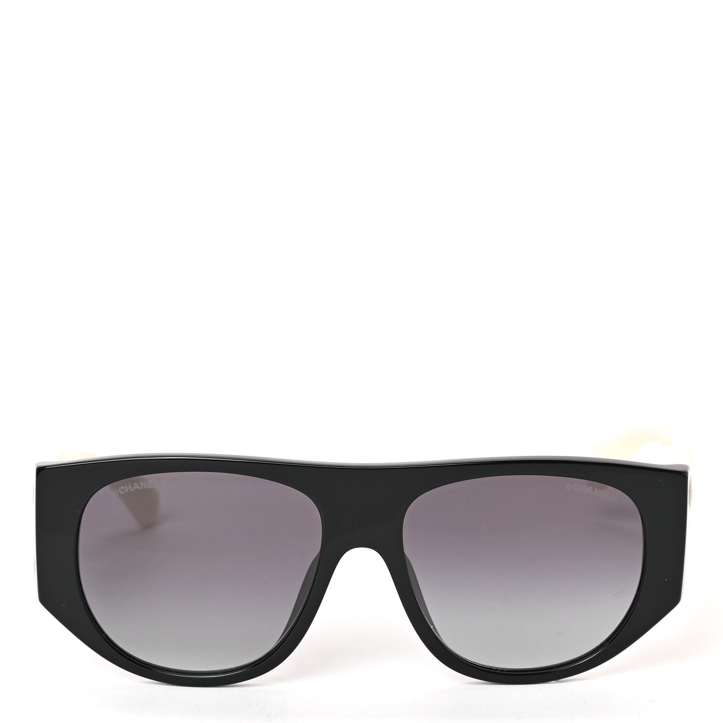 Acetate Quilted CC Pilot Sunglasses 71465 White Black