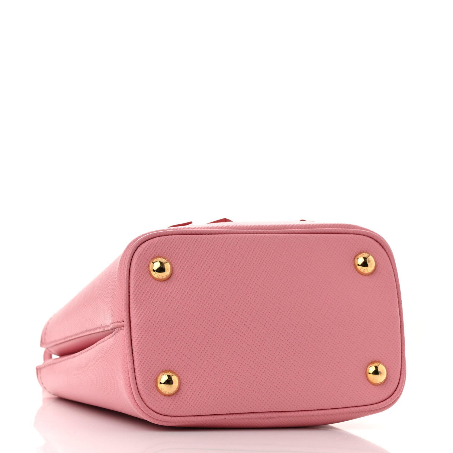 Prada Saffiano City Calf Heart & Flower Small Panier Bucket Bag  Pink Red 4 of 12