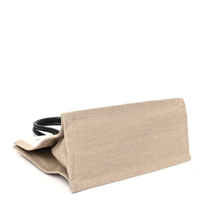 Saint Laurent Linen Calfskin Small Rive Gauche Tote Greggio Natural 4 of 12