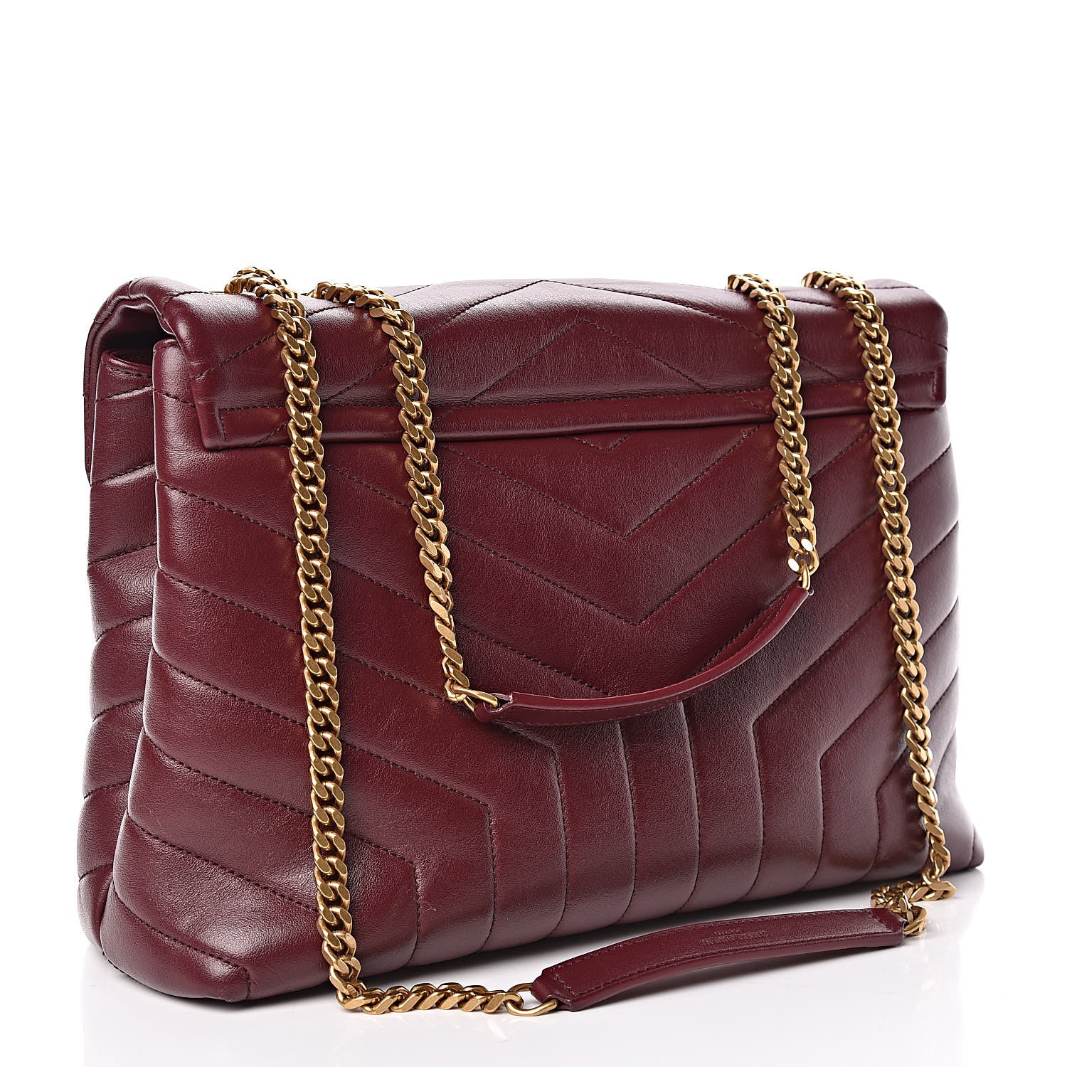 Saint Laurent Calfskin Y Quilted Monogram Medium Loulou Chain Satchel Palissandre 3 of 10