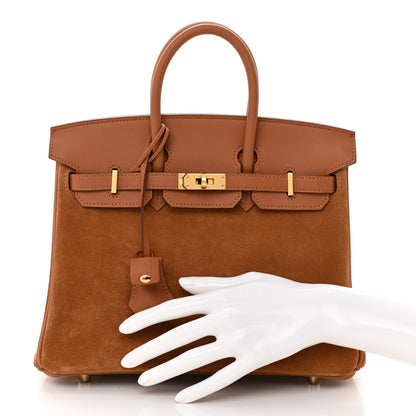 Hermes Veau Doblis Swift Grizzly Birkin 25 Gold 2 of 11