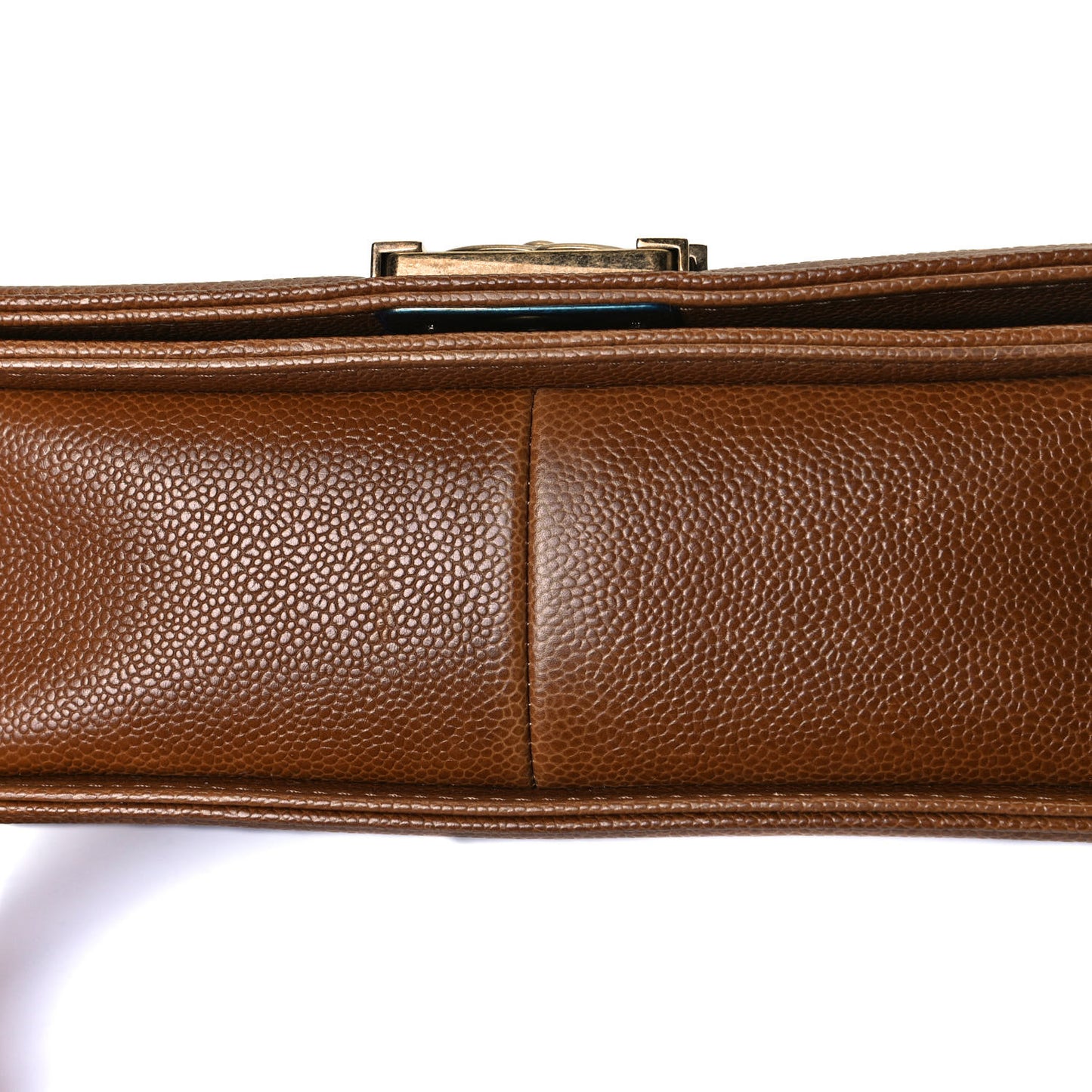 Caviar Quilted Medium Boy Flap Brown