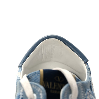 Valentino Garavani Denim Butterfly Embroidered Sneakers 38 Light Denim 12 of 13