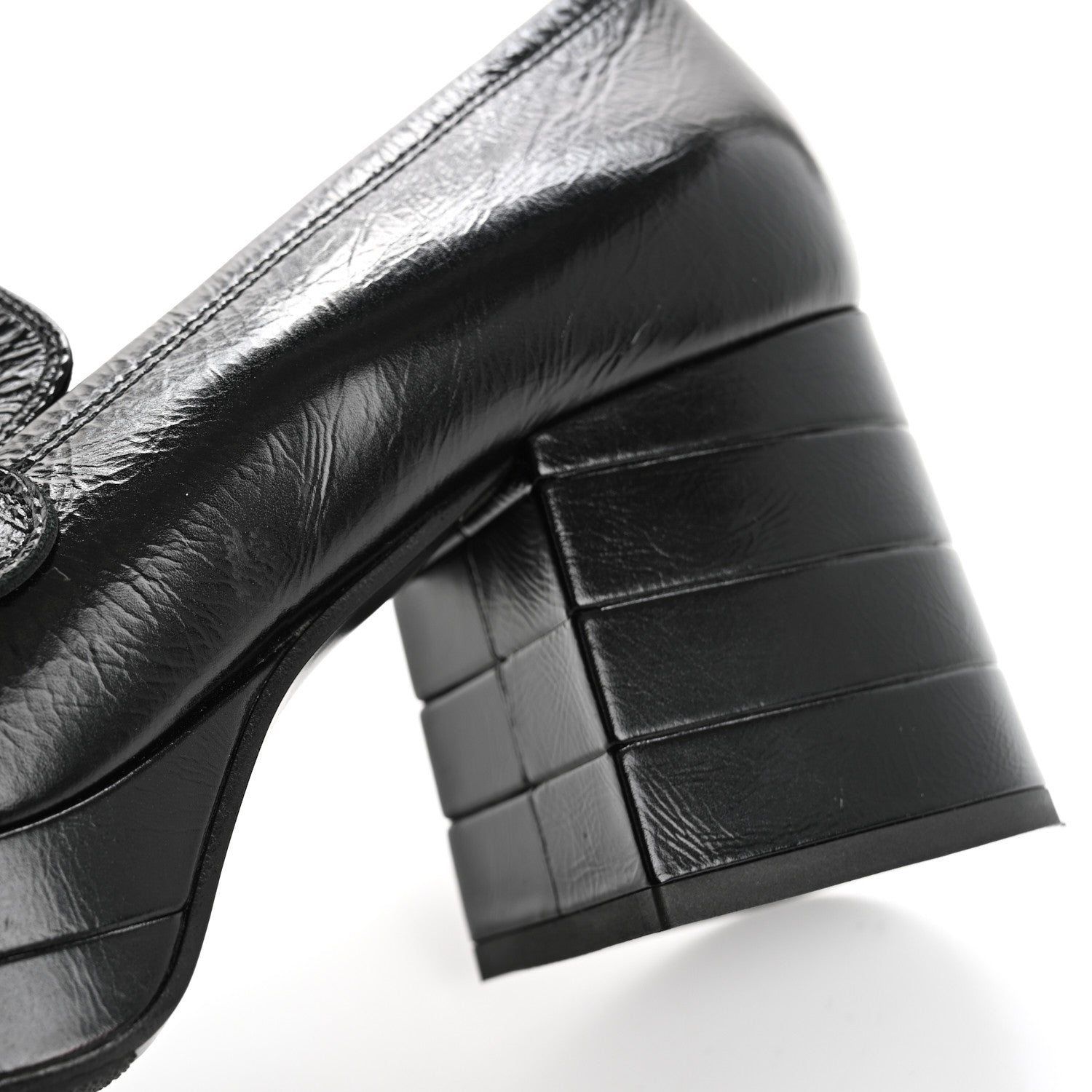 Chanel Shiny Calfskin CC Platform Mocassin Loafers 39 Black 12 of 12