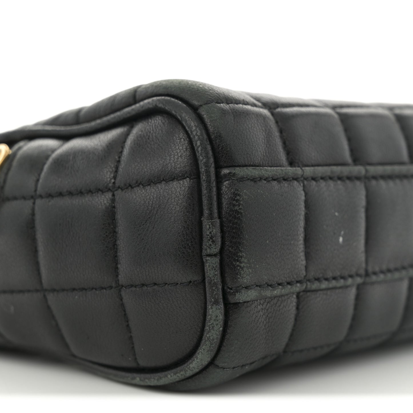 Lambskin Carre Quilted Cassandre Mini Camera Bag Black