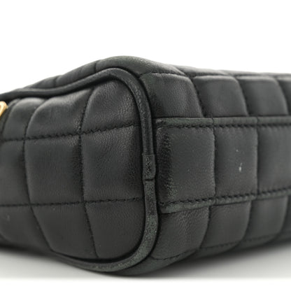 Saint Laurent Lambskin Carre Quilted Cassandre Mini Camera Bag Black 9 of 14