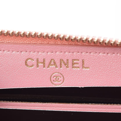 Chanel Iridescent Caviar Quilted Medium Zip Around Wallet Pink 6 of 9