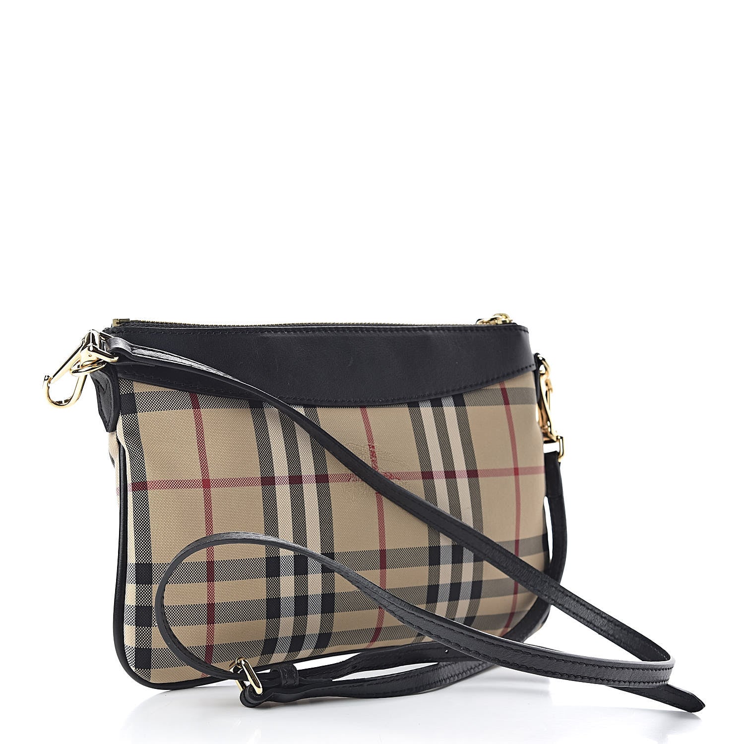 Burberry Horseferry Check Peyton Crossbody Clutch Bag Black 3 of 10