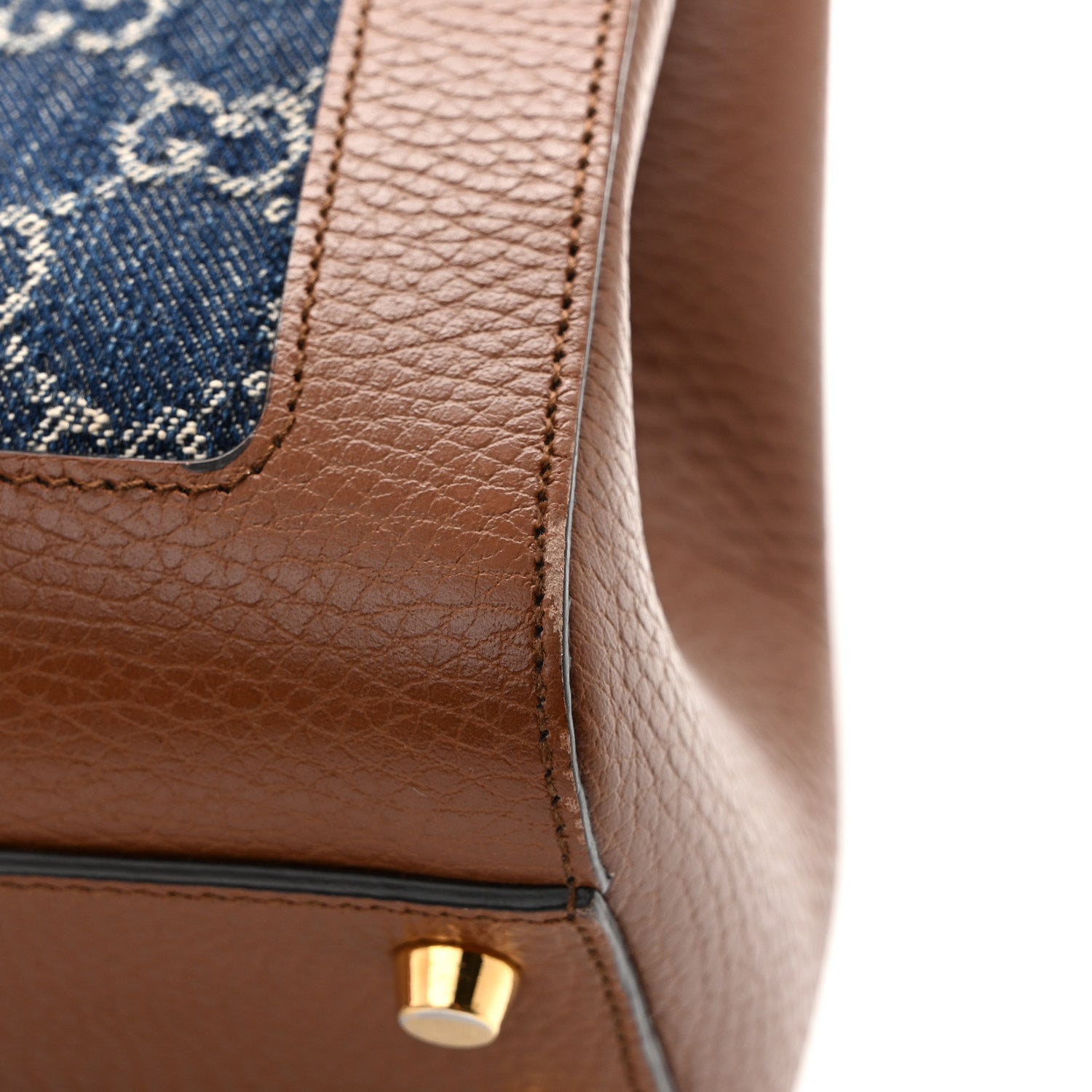 Gucci New Denim GG Monogram Dollar Calfskin Medium Jackie 1961 Tote Blue Tea Cuir Epilog 11 of 11