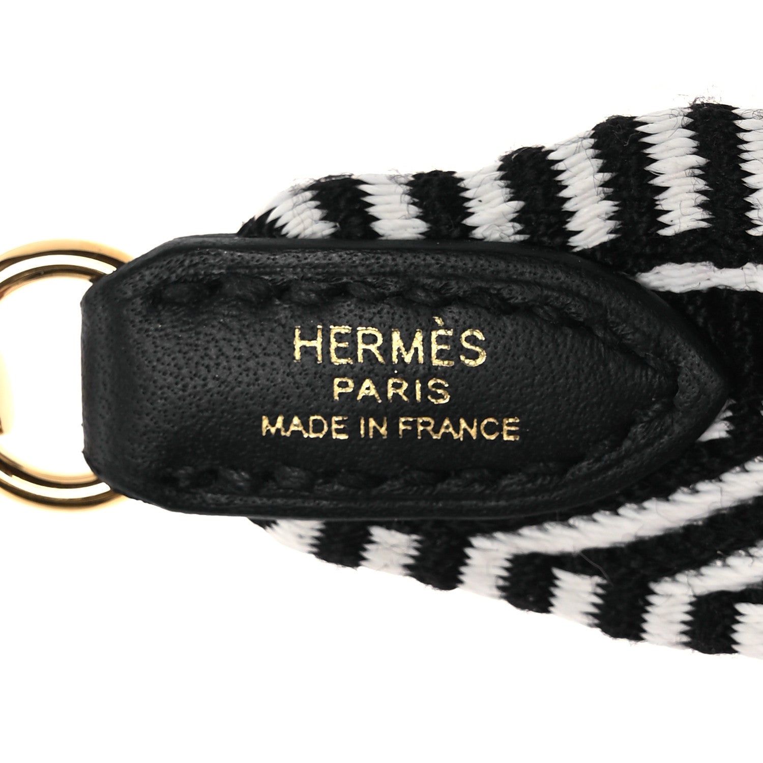 Hermes Toile Swift 25mm Sangle Cavale Shoulder Strap Black Ecru 3 of 6