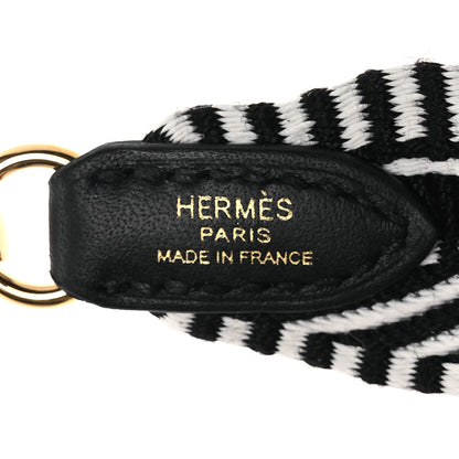 Hermes Toile Swift 25mm Sangle Cavale Shoulder Strap Black Ecru 3 of 6