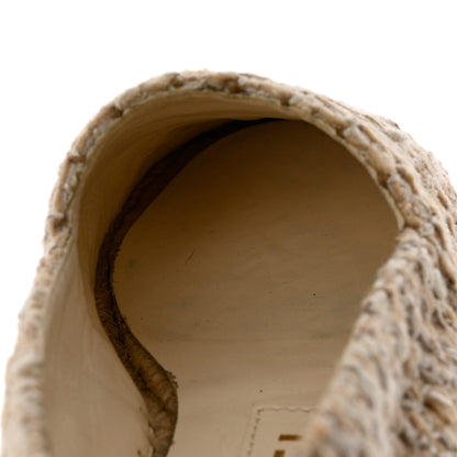 Chanel Tweed Lambskin CC Espadrilles 35 Beige 11 of 12