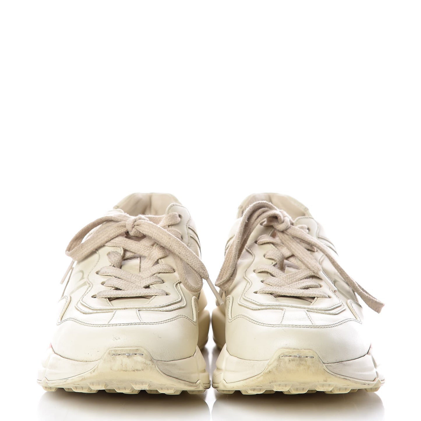 Calfskin Logo Womens Rhyton Sneakers 35.5 Ivory