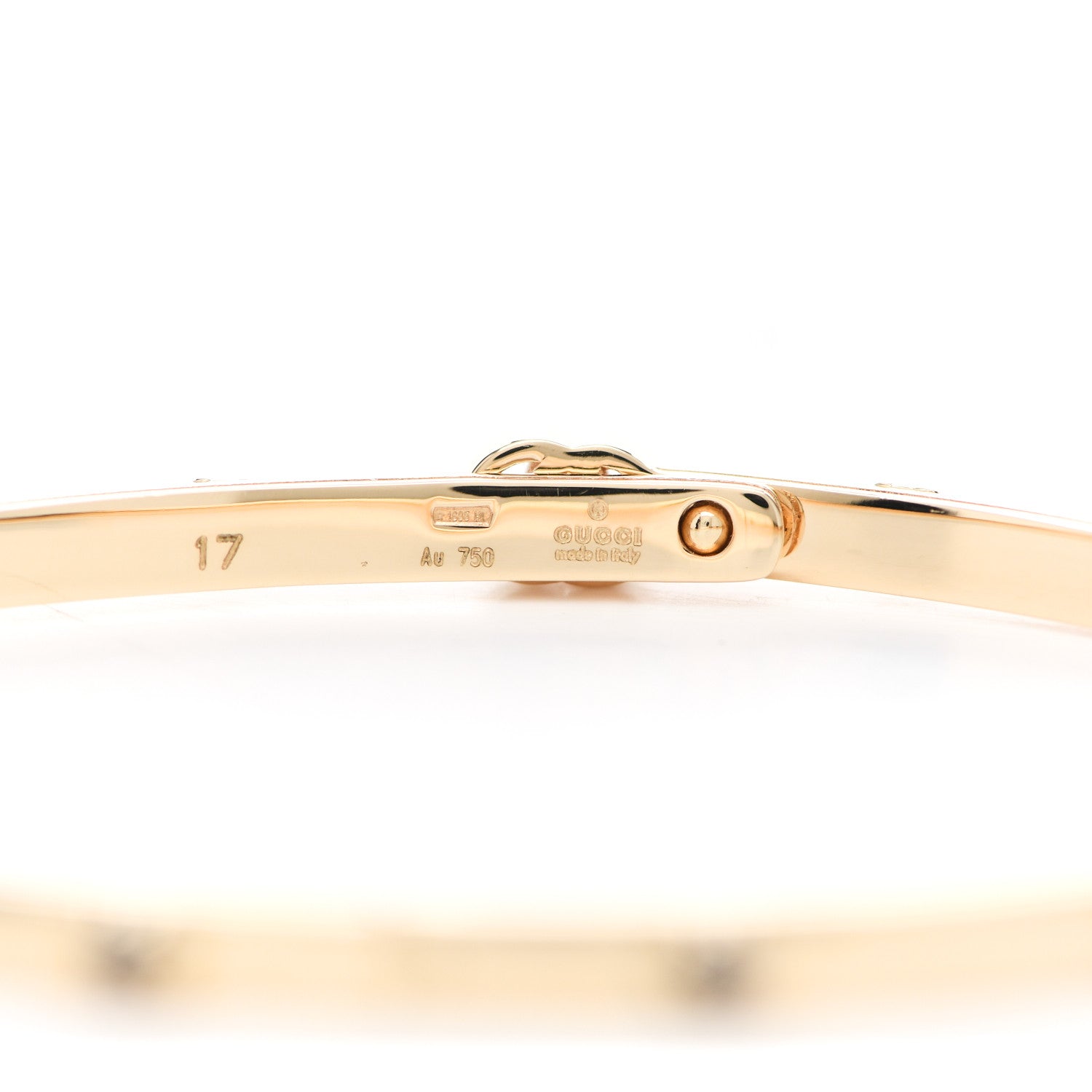 Gucci 18K Yellow Gold Black Diamond XS Running Bracelet 17 4 of 4