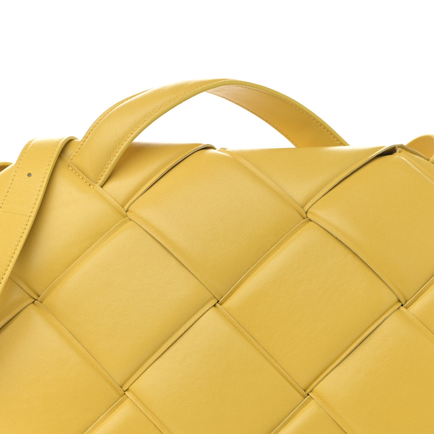 Nappa Intreccio Padded Top Handle Shoulder Bag Corn