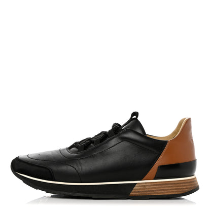 Hermes Calfskin Mens Miles Sneakers 42.5 Black 1 of 10