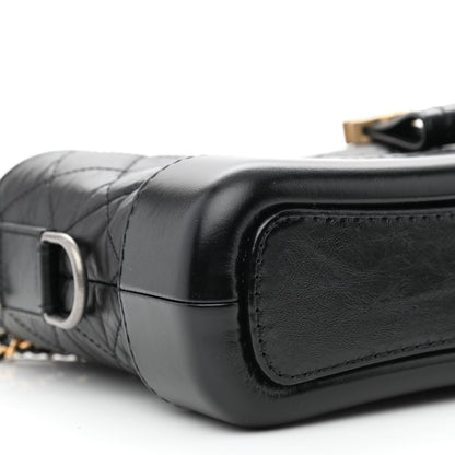 Chanel Aged Calfskin Quilted Small Gabrielle Logo Hobo Black 8 of 9