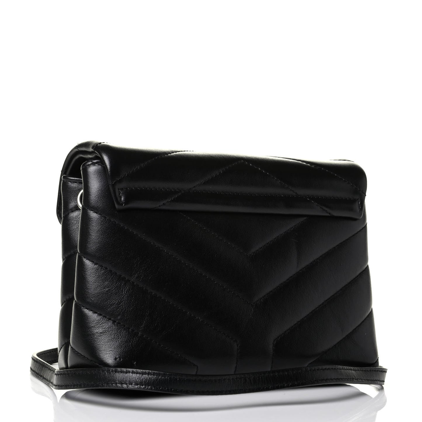 Calfskin Y Quilted Monogram Toy Loulou Crossbody Bag Black