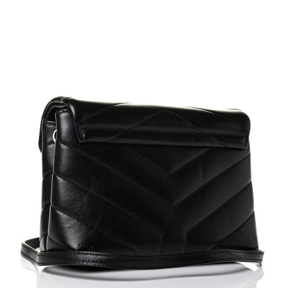 Saint Laurent Calfskin Y Quilted Monogram Toy Loulou Crossbody Bag Black 2 of 6