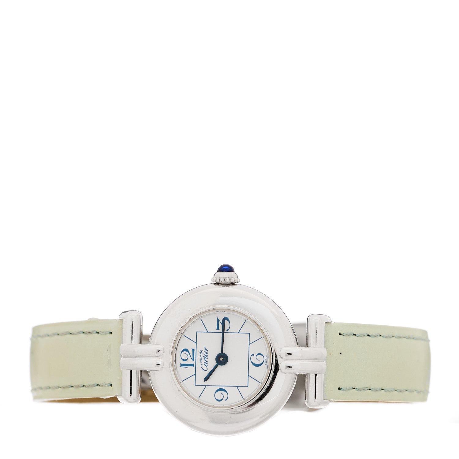 Cartier Sterling Silver Calfskin 24mm Must de Colisee Quartz Watch 2 of 5