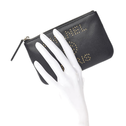 Chanel Caviar Studded Deauville Cosmetic Pouch Black 2 of 9