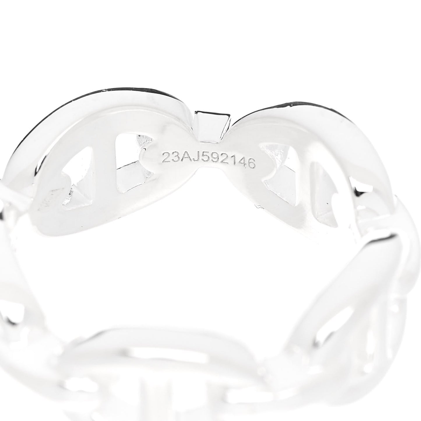 Sterling Silver PM Chaine d'Ancre Enchainee Band Ring 50 5.25