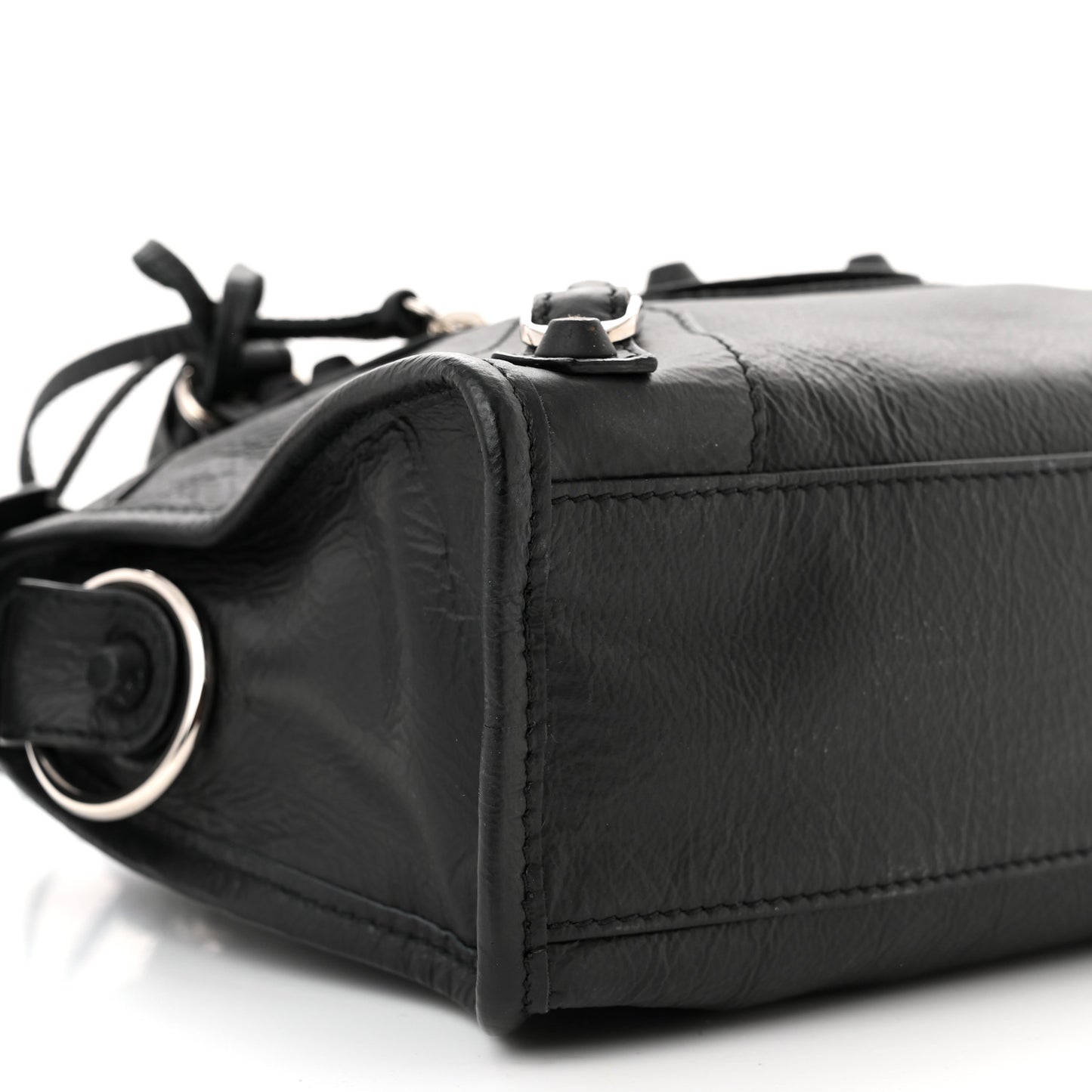 Matte Goatskin Rubber Covered Classic Hardware Mini City Black