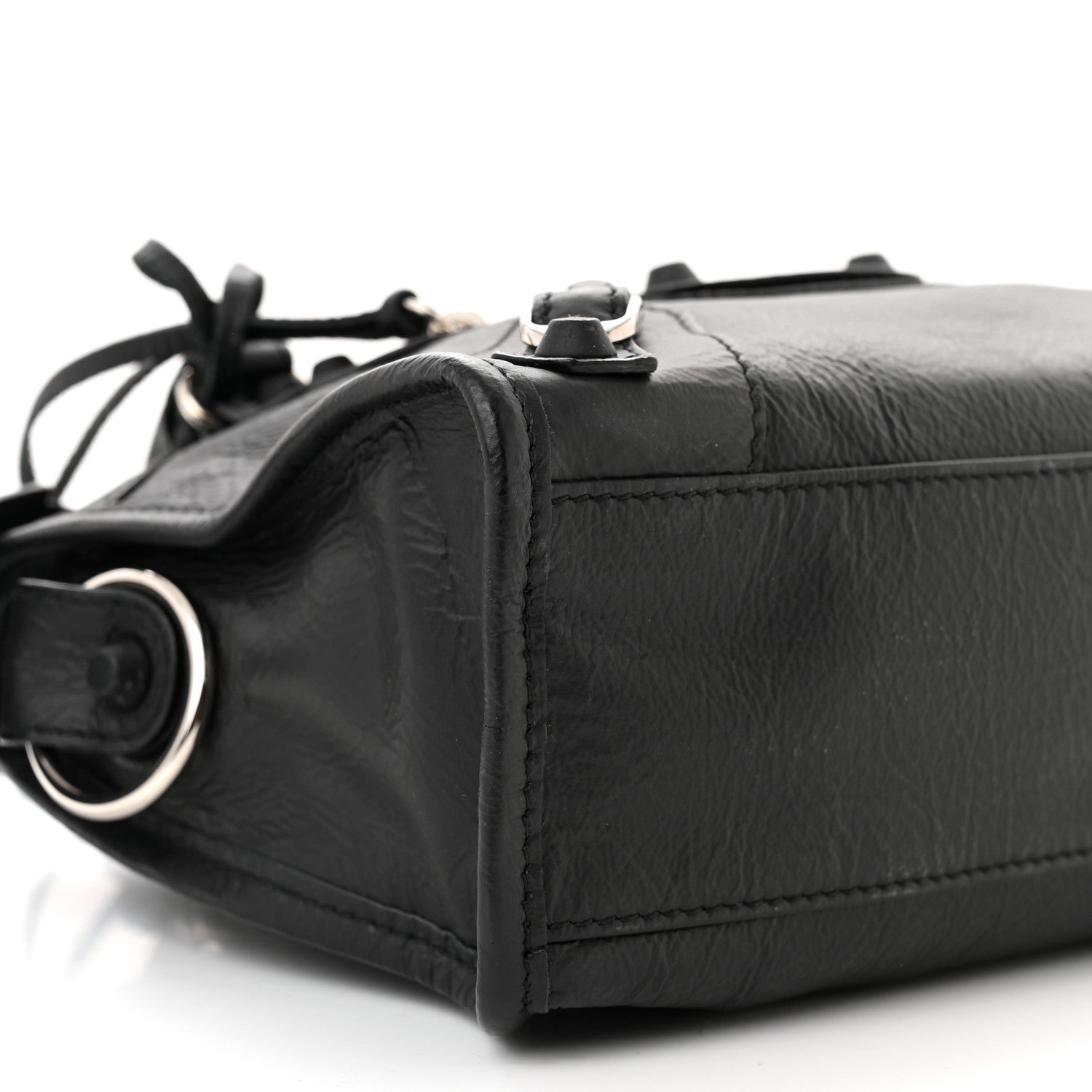 Balenciaga Matte Goatskin Rubber Covered Classic Hardware Mini City Black 9 of 11